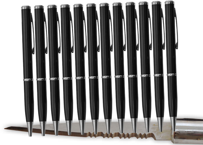 One Dozen Elegant Letter Opener Refillable Pen With Hidden Knife - Tophatter's Guns'N'Weapons Store Collectible Weapons - Tophatter Daily Deals