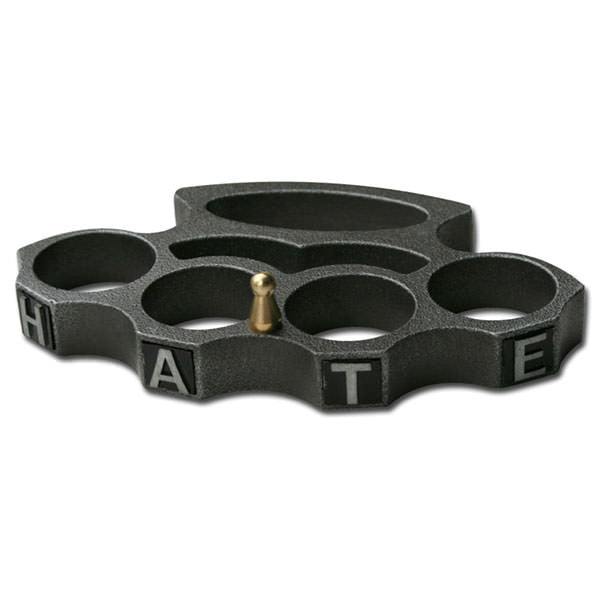 Black Hate Belt Buckle Knuckles Collectible Weapons - Tophatter Daily Deals