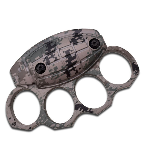 Grenade Style Digital Camo Handle Self Defense Knuckle - Tophatter's Guns'N'Weapons Store - FREE SHIPPING Collectible Weapons - Tophatter Daily Deals