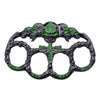 Skull Green Dark Silver Paperweight Goth Punk Biker Knuckle Duster - Tophatter's Army Products & Self Defense Collectible Weapons - Tophatter Daily Deals