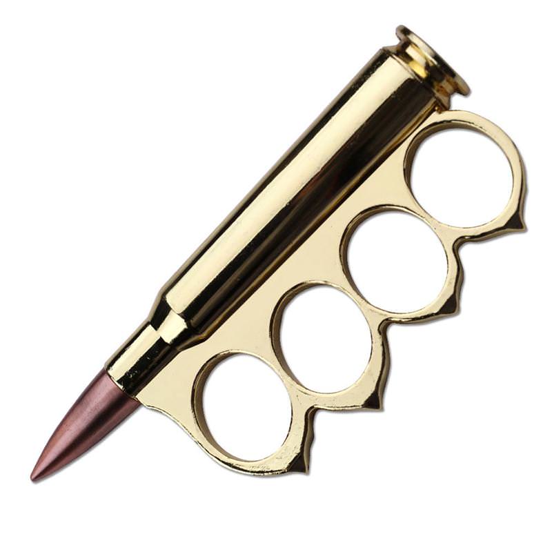 Gold Finish Rifle Bullet knuckle - Tophatter's Guns'N'Weapons Store Collectible Weapons - Tophatter Daily Deals