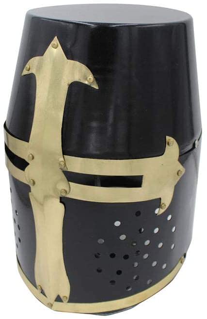 Decorative Barrel Helm Crusader Knights Helmet With Stand - TOPHATTER'S ARMORY DEALS Collectible Weapons - Tophatter Daily Deals