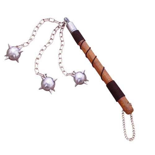 Medieval Wooden Handle Triple Mace Ball Collectible Weapons - Tophatter Daily Deals