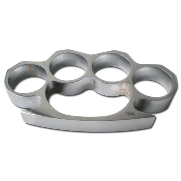 Silver Four Finger Hole Knuckle Paper Weights Palm Grip Collectible Weapons - Tophatter Daily Deals