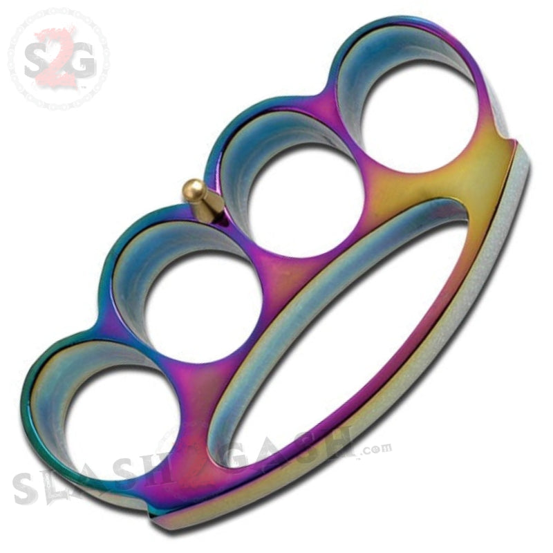 Fat Boy Extra Thick Buckle & Paperweight - Titanium Rainbow Knuckles Belt Buckle - Tophatter Daily Deals