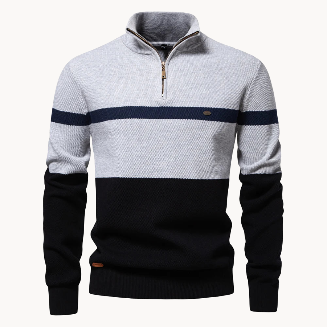 Soft Classic Men's Pullover - Half Zip, Cotton, Casual Gray - Tophatter Daily Deals