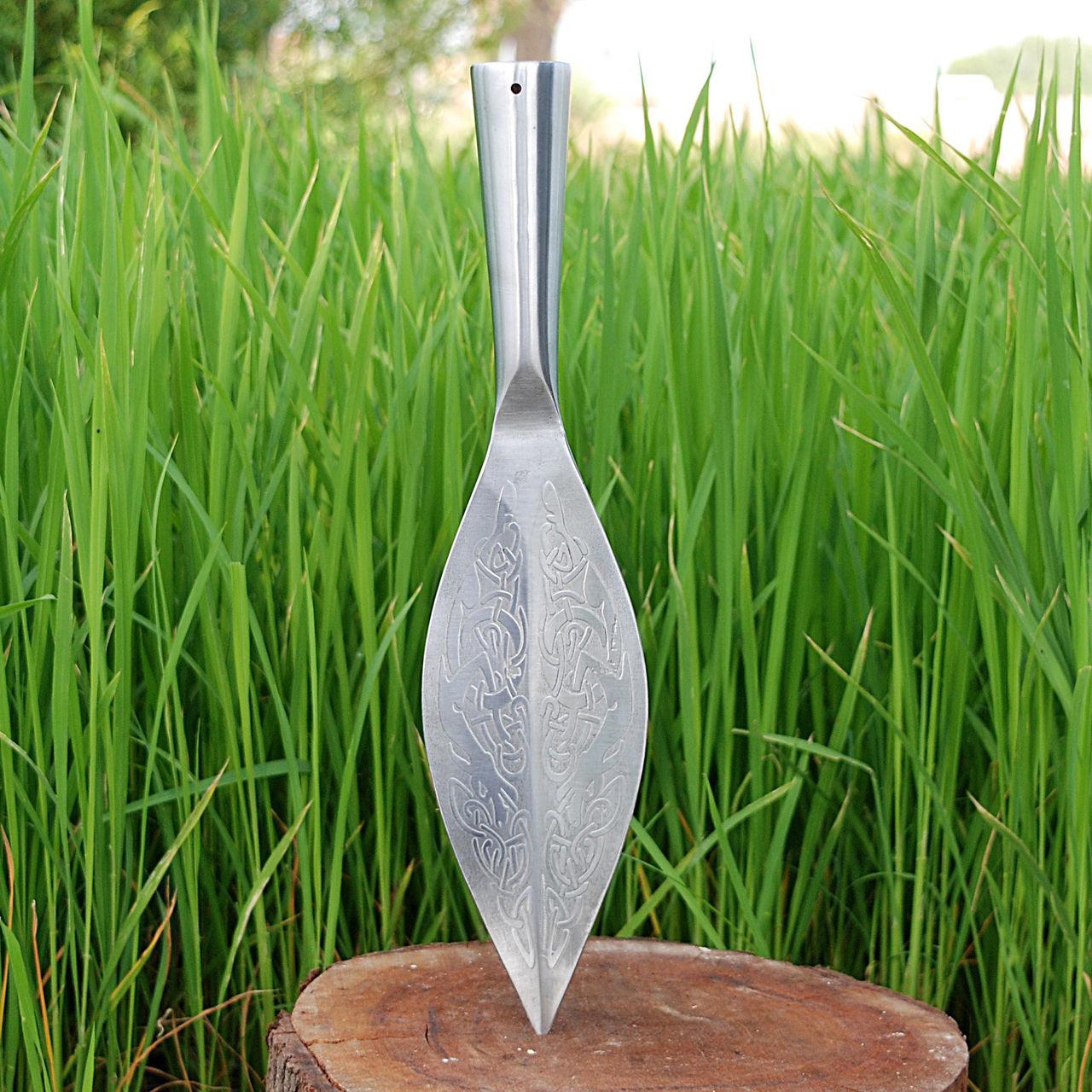 Norse Viking Leaf Long Spear Head High Carbon Steel outdoor gear - Tophatter Daily Deals