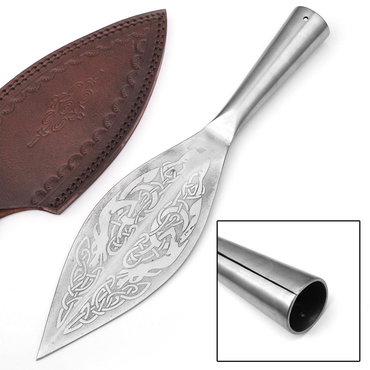 Norse Viking Leaf Long Spear Head High Carbon Steel outdoor gear - Tophatter Daily Deals