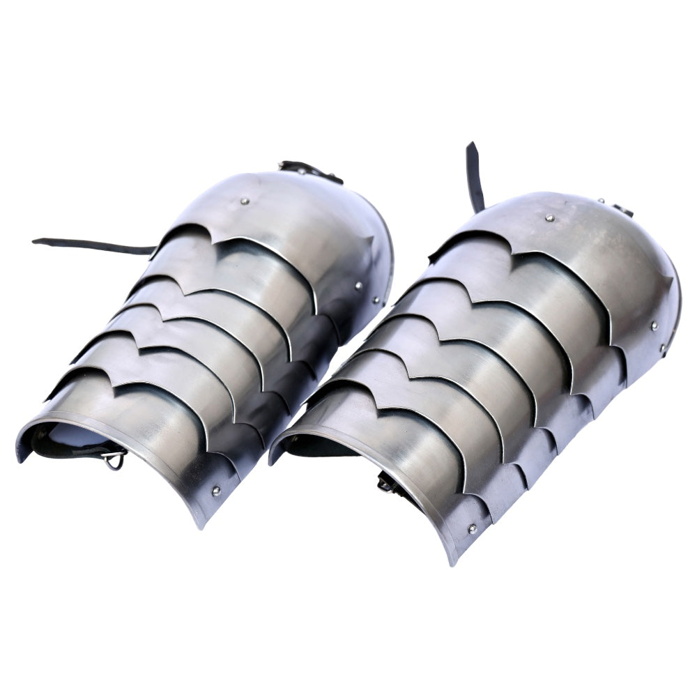 Medieval Plate Armor Steel Pauldrons Set - TOPHATTER'S ARMORY DEALS Collectible Weapons - Tophatter Daily Deals