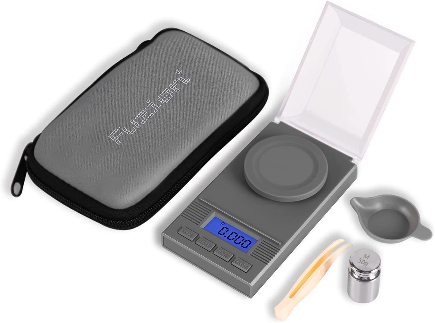 Fuzion Milligram Scale 50g x 0.001g, mg Scale, Jewelry Scale with LCD Backlit - Tophatter's Guns'N'Weapons Store Collectible Weapons - Tophatter Daily Deals