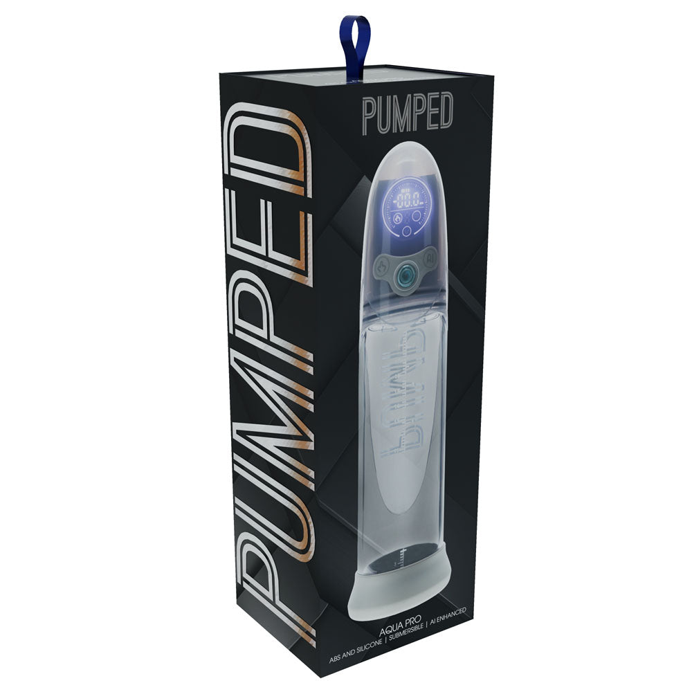 Pumped Aqua Pro Auto Penis Pump Grey Clear - 20cm Insertable > Pumps > Penis Pumps Electric - Tophatter Daily Deals
