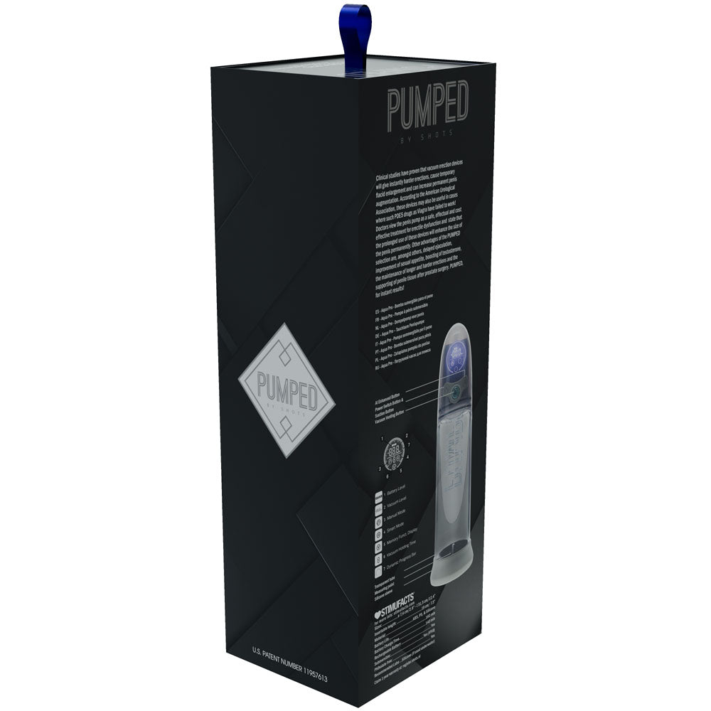 Pumped Aqua Pro Auto Penis Pump Grey Clear - 20cm Insertable > Pumps > Penis Pumps Electric - Tophatter Daily Deals