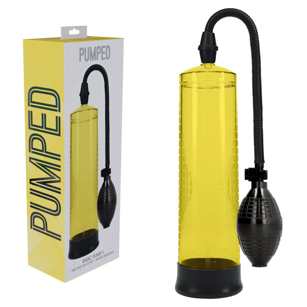 Pumped Basic Pump 1 Yellow Penis Pump - 20cm x 6cm > Pumps > Penis Pumps - Tophatter Daily Deals