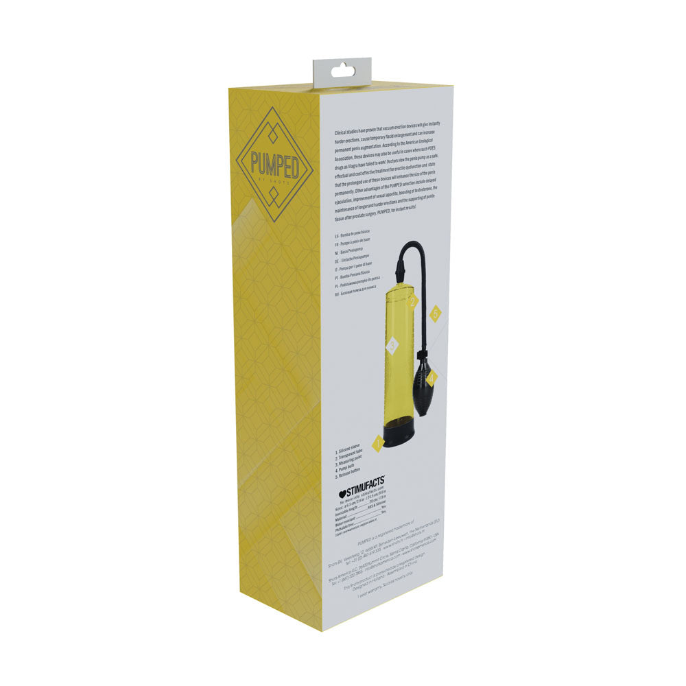 Pumped Basic Pump 1 Yellow Penis Pump - 20cm x 6cm > Pumps > Penis Pumps - Tophatter Daily Deals