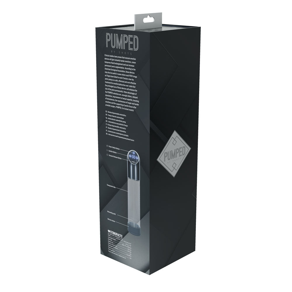 Pumped Automatic Waterproof Penis Pump in Charcoal - 20cm Insertable > Pumps > Penis Pumps Electric - Tophatter Daily Deals