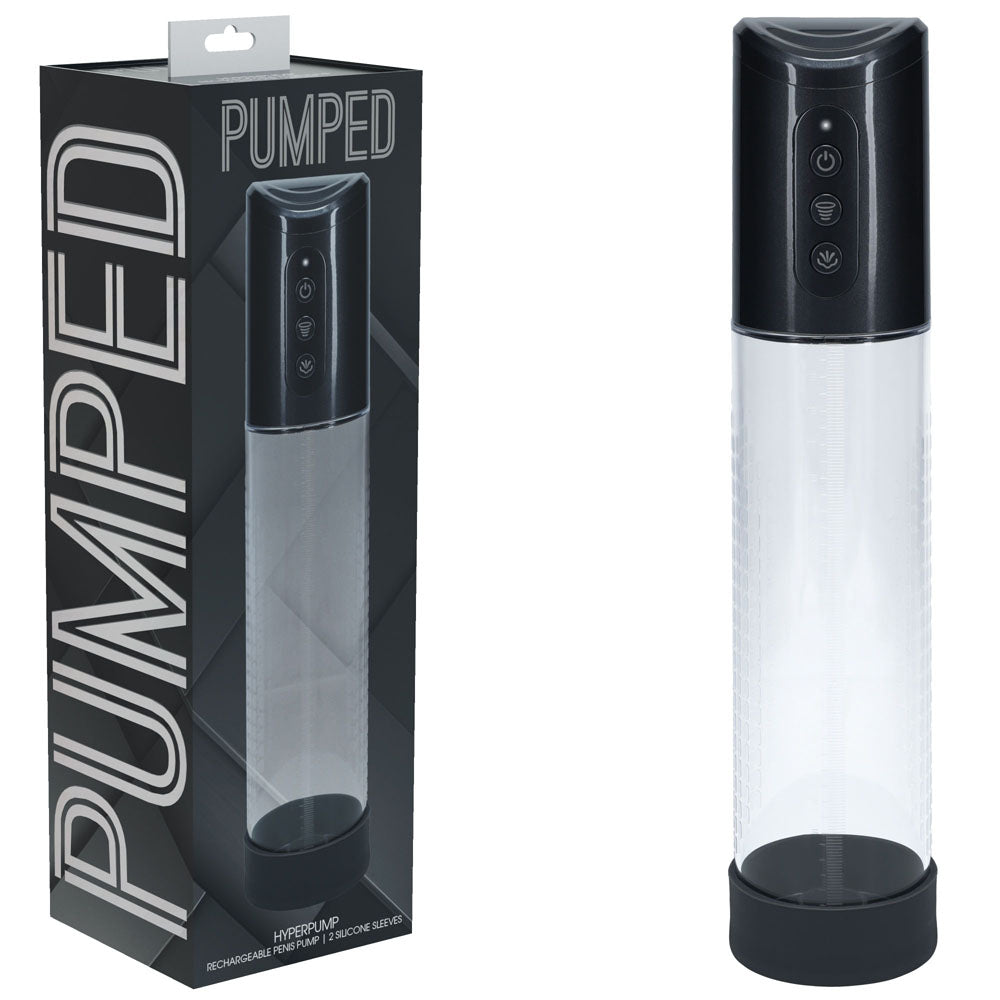 Pumped Hyperpump 20cm Automatic Penis Pump Gunmetal Grey with Silicone Insertion Sleeve > Pumps > Penis Pumps Electric - Tophatter Daily Deals