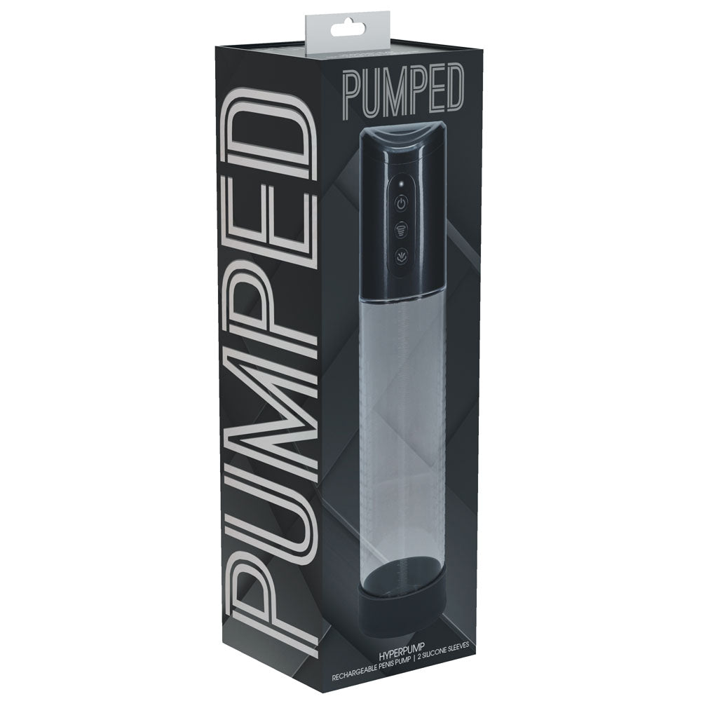 Pumped Hyperpump 20cm Automatic Penis Pump Gunmetal Grey with Silicone Insertion Sleeve > Pumps > Penis Pumps Electric - Tophatter Daily Deals