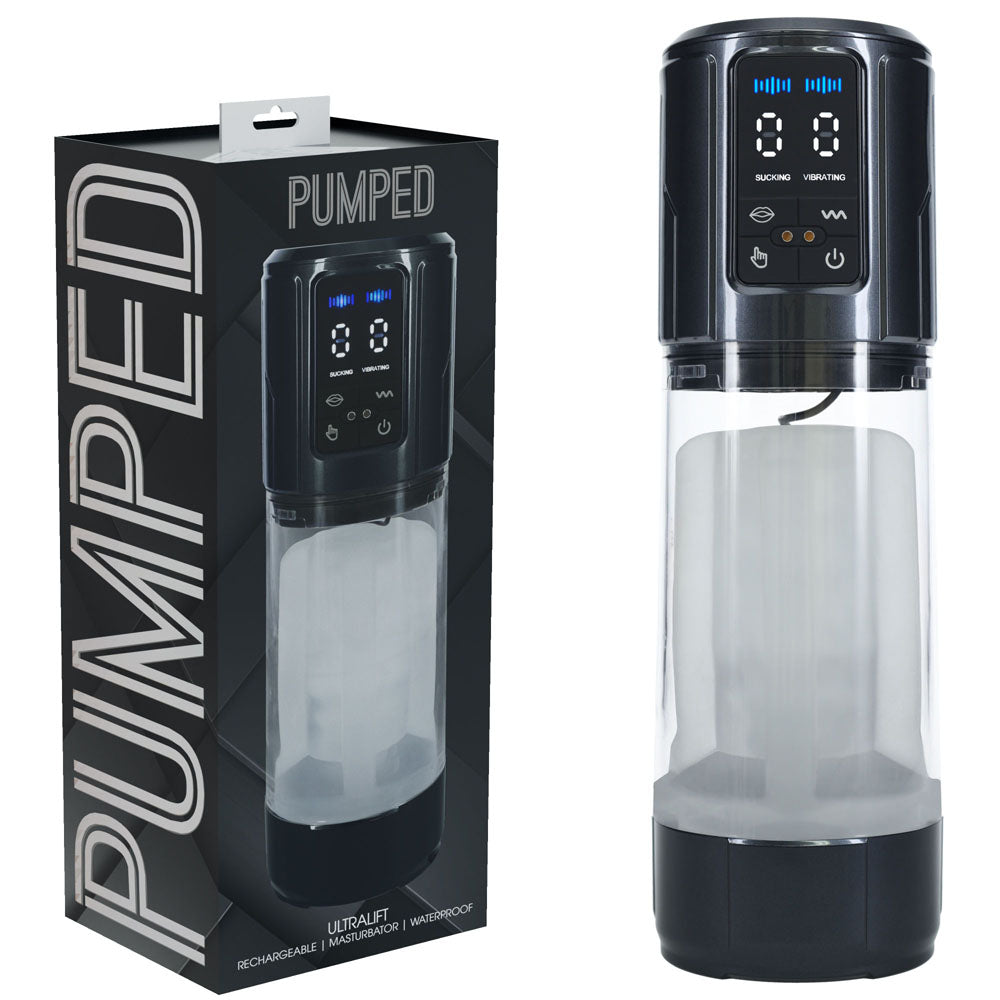 Pumped Ultralift Automatic Masturbator Gunmetal Grey Clear Intimacy Product > Sex Toys For Men > Masturbators > Vibrating - Tophatter Daily Deals