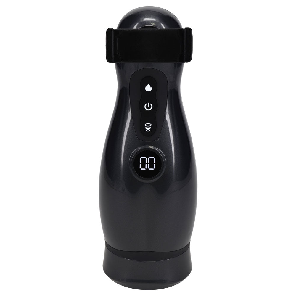 Pumped Virtuo (Gunmetal Grey/Clear) – USB Rechargeable Sucking Vibrating Masturbator > Sex Toys For Men > Masturbators > Vibrating - Tophatter Daily Deals