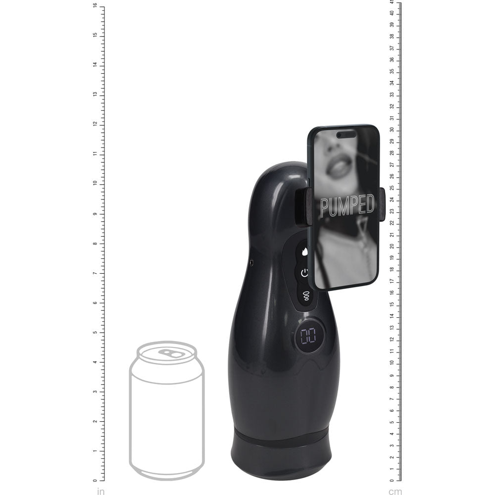 Pumped Virtuo (Gunmetal Grey/Clear) – USB Rechargeable Sucking Vibrating Masturbator > Sex Toys For Men > Masturbators > Vibrating - Tophatter Daily Deals