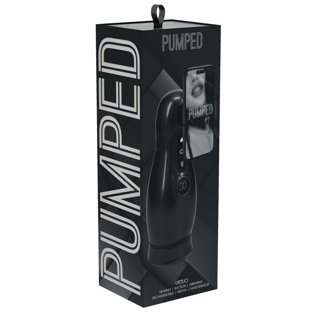 Pumped Virtuo (Gunmetal Grey/Clear) – USB Rechargeable Sucking Vibrating Masturbator > Sex Toys For Men > Masturbators > Vibrating - Tophatter Daily Deals