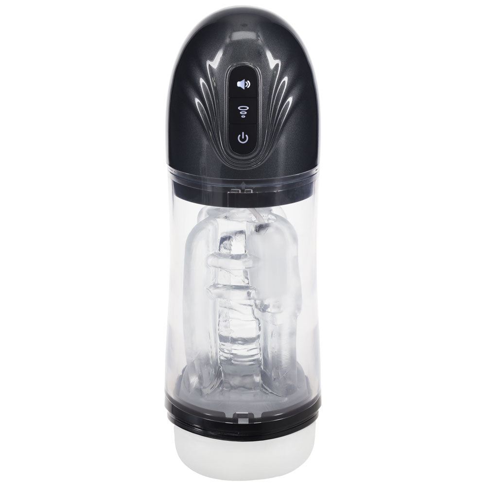 PUMPED SonicPull (Gunmetal Grey/Clear) – USB Rechargeable Sucking Vibrator Masturbator > Sex Toys For Men > Masturbators > Vibrating - Tophatter Daily Deals