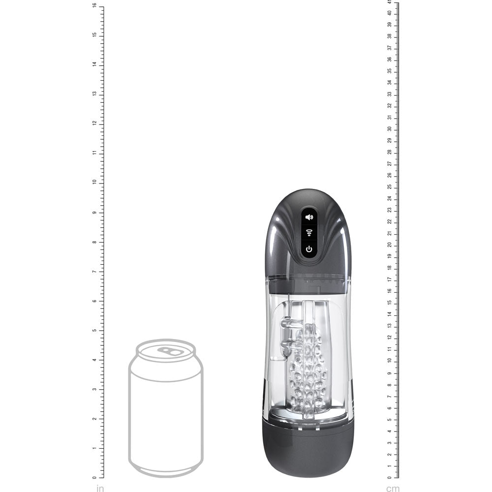 PUMPED SonicPull (Gunmetal Grey/Clear) – USB Rechargeable Sucking Vibrator Masturbator > Sex Toys For Men > Masturbators > Vibrating - Tophatter Daily Deals