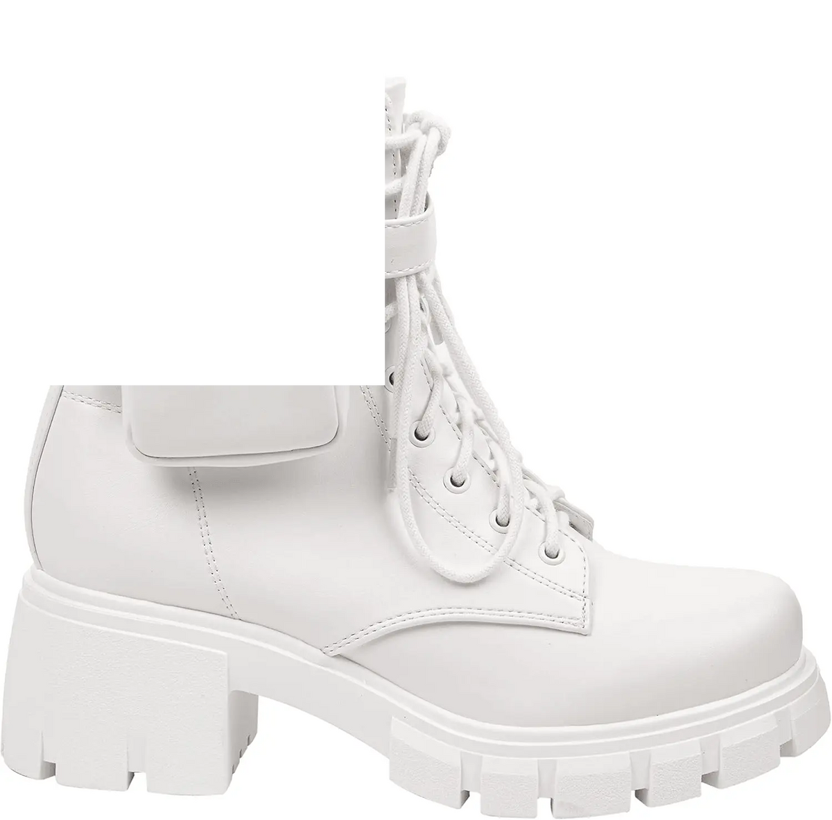 ~ POCKET ~ Platform Boots Chunky Block Heels Lug Sole Lace up round Toe Bootie Ankle Combat - Tophatter Daily Deals