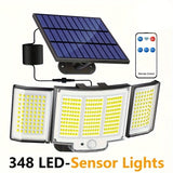 Solar Motion Sensor Security Light with Remote, 348 LED 3 Head 1 Pack Solar Outdoor Lights - Tophatter Daily Deals
