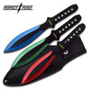 Three Multicolor Throwing Knife Set 9" Overall - TOPHATTER'S ARMORY DEALS Collectible Weapons - Tophatter Daily Deals
