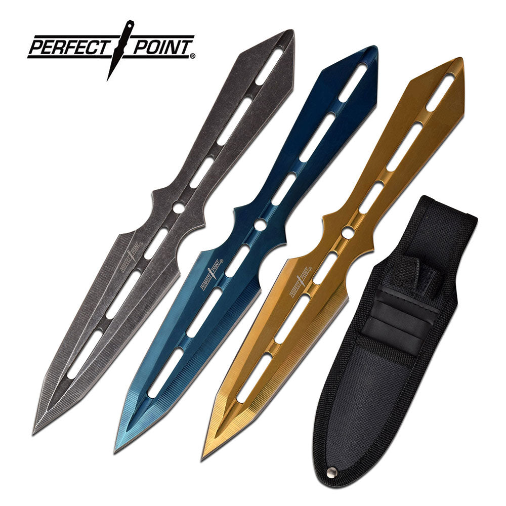 7" Throwing Knives Perfect Point Ninja Thrower - 3 PC Asst. Colors Knife-Thrower - Tophatter Daily Deals