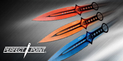7" Punisher Skull Throwing Knives w/ Ring Perfect Point - 3 PC Set Knife-Thrower - Tophatter Daily Deals