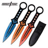 3 Piece 7.5" Multi-Color Blade Kunai Throwing Knife Set - TOPHATTER'S ARMORY DEALS Collectible Weapons - Tophatter Daily Deals