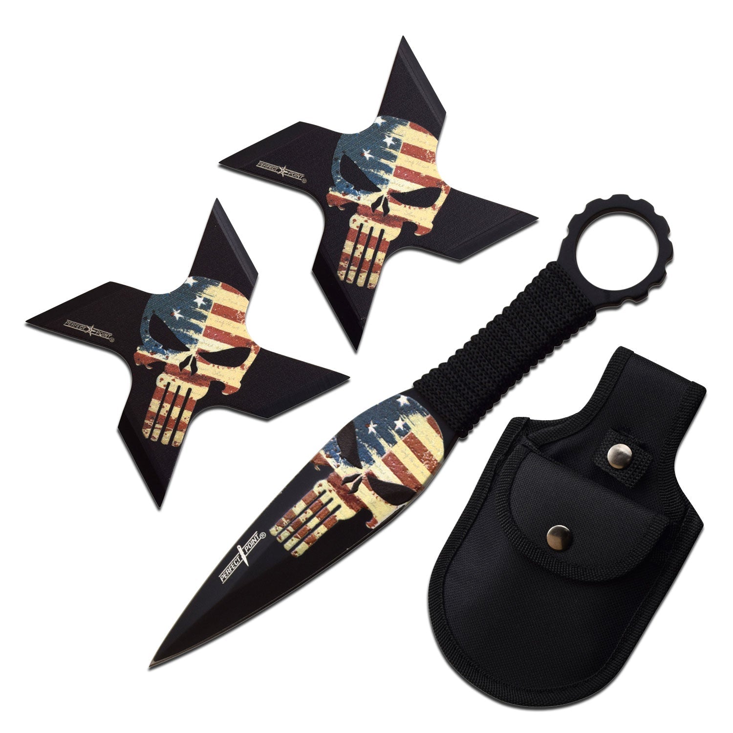 Perfect Point - Throwing Stars (Set of 2) and 1 Throwing Knife - Tophatter Daily Deals