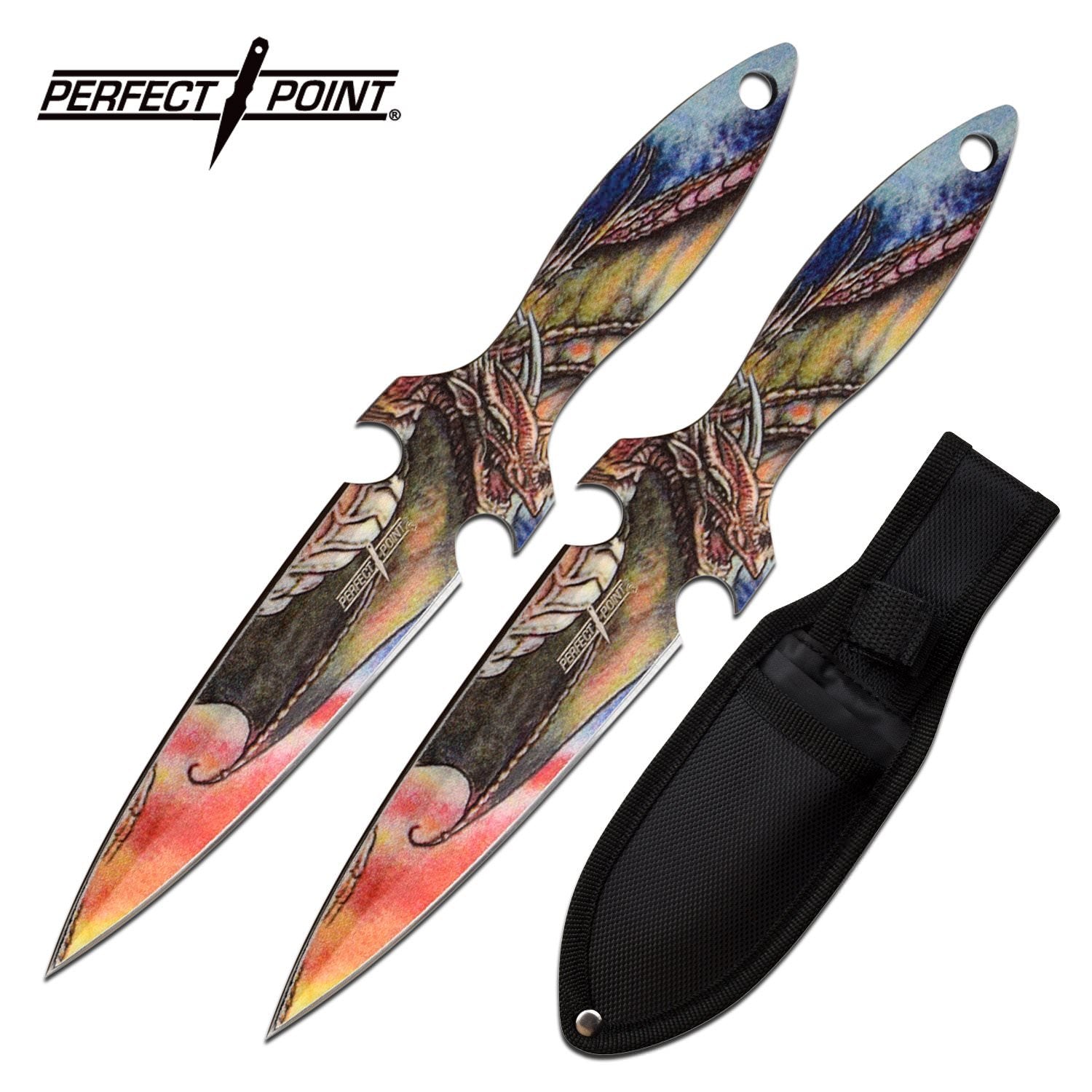 2-PC Throwing Knife Set | Perfect Point 2-Piece Dragon Game Kunai Thrones - Tophatter's Inc. Weapons Store Online Collectible Weapons - Tophatter Daily Deals