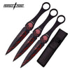 Perfect Point Large Red Skull Splatter Throwing Knives - Set of 3 - TOPHATTER'S ARMORY DEALS Collectible Weapons - Tophatter Daily Deals