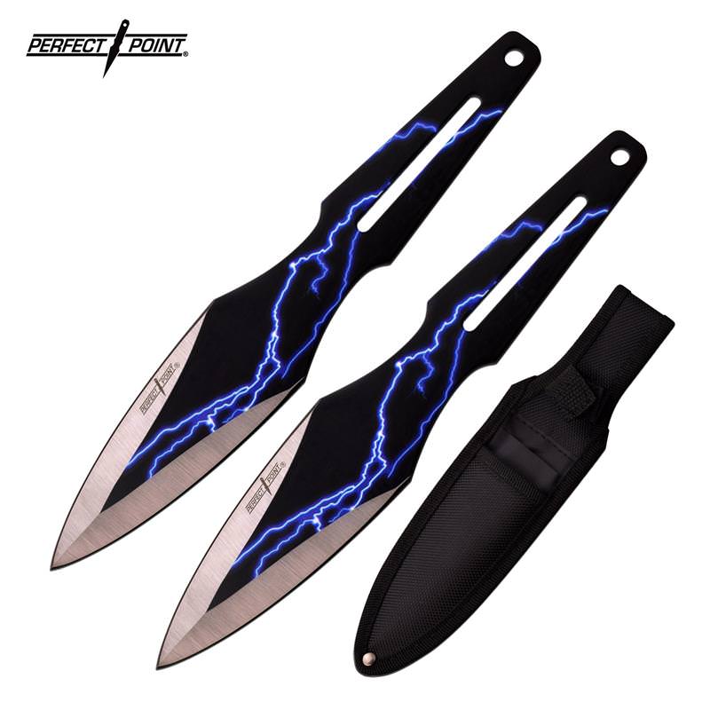 2 Piece 9 Inch Throwing Knife Set Lightning Thunder Bolt Throwers - Tophatter's Guns'N'Weapons Store - FREE SHIPPING Collectible Weapons - Tophatter Daily Deals