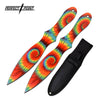 2 Pc Perfect Point 8" Overall Trippy Throwing Knife Set Collectible Weapons - Tophatter Daily Deals