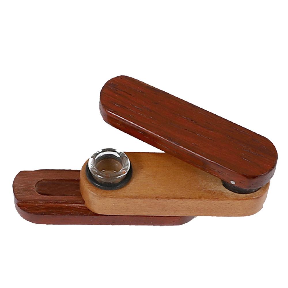 Twist-Out Lid Wood Pipe Hand Pipes - Tophatter Daily Deals