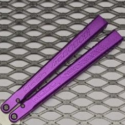 TheONE Channel Balisong FALCON Butterfly Knife w/ Zen Pins - ORIGINAL Purple - TRAINER Knife-Balisong - Tophatter Daily Deals