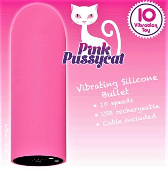 Pink Pussycat Petite Silicone Bullet Vibrator 10 Speeds Water Resistant > Vibrators > Mini Vibrators - Tophatter Daily Deals