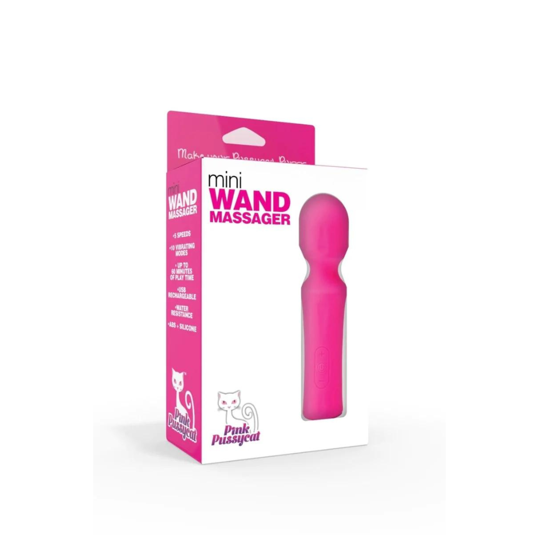 Pink Pussycat Mini Wand Massager Compact Portable Vibrating Massager > Sex Toys > Mini Massagers - Tophatter Daily Deals
