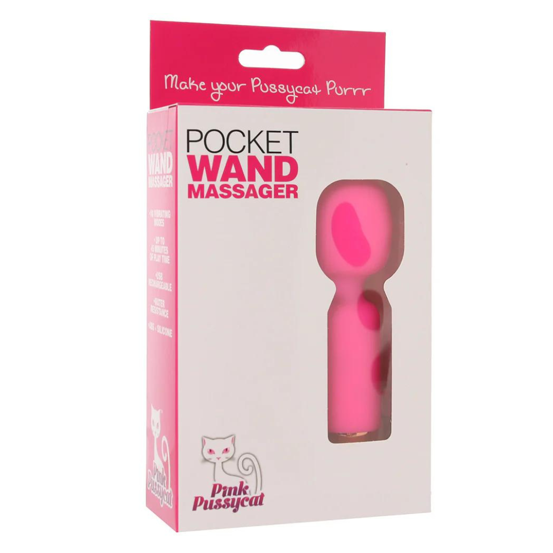 Pink Pussycat Pocket Wand Massager Mini Pink Silicone Vibrator > Sex Toys > Mini Massagers - Tophatter Daily Deals