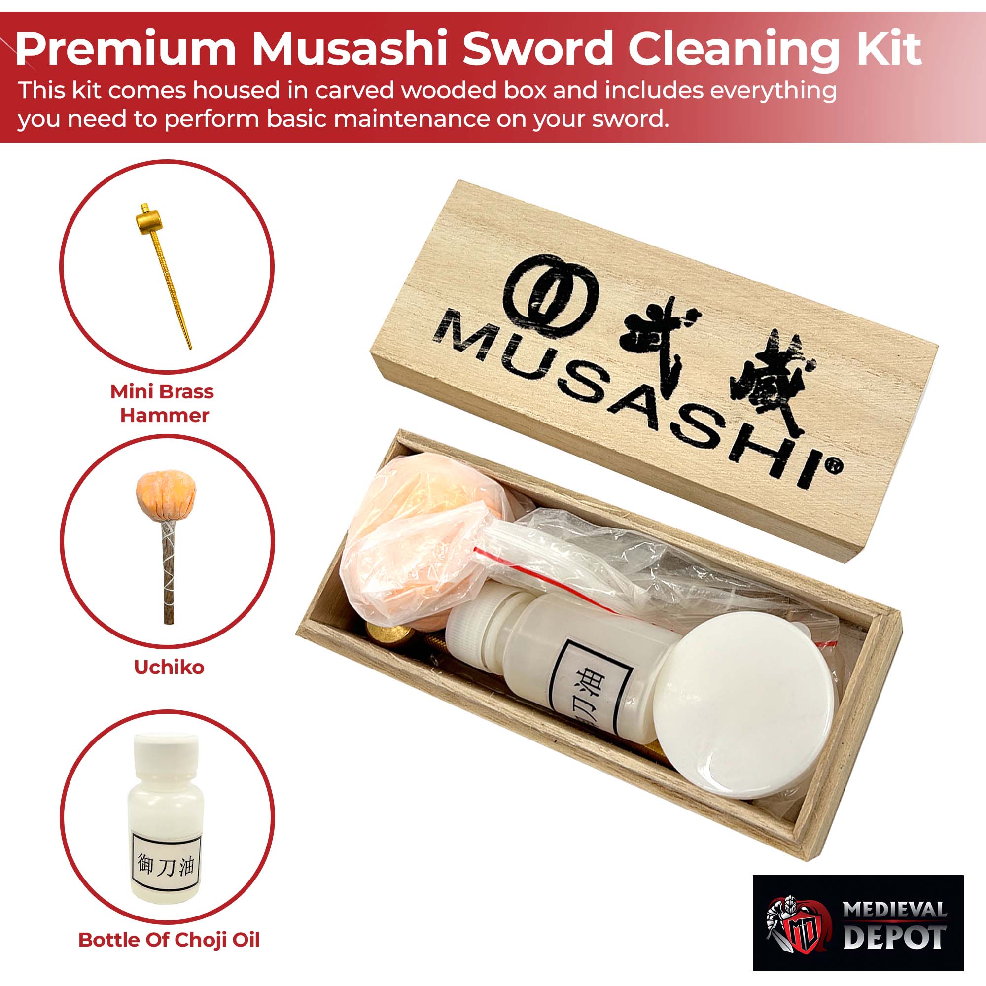Premium musashi sword cleaning kit Sword Accessories - Tophatter Daily Deals