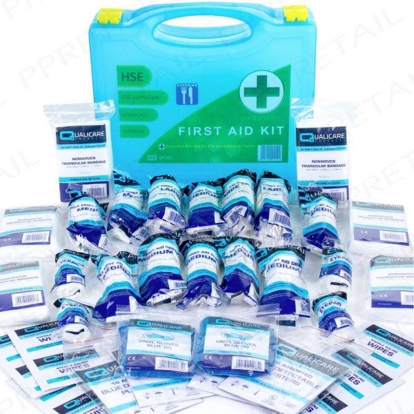 20 First Aid Kit Items - Premium HSE Approved First Aid Kit Catering Kit Kitchen Box + Wall Bracket Premium 20 Person First Aid Kits Apparel & Accessories - Tophatter Daily Deals