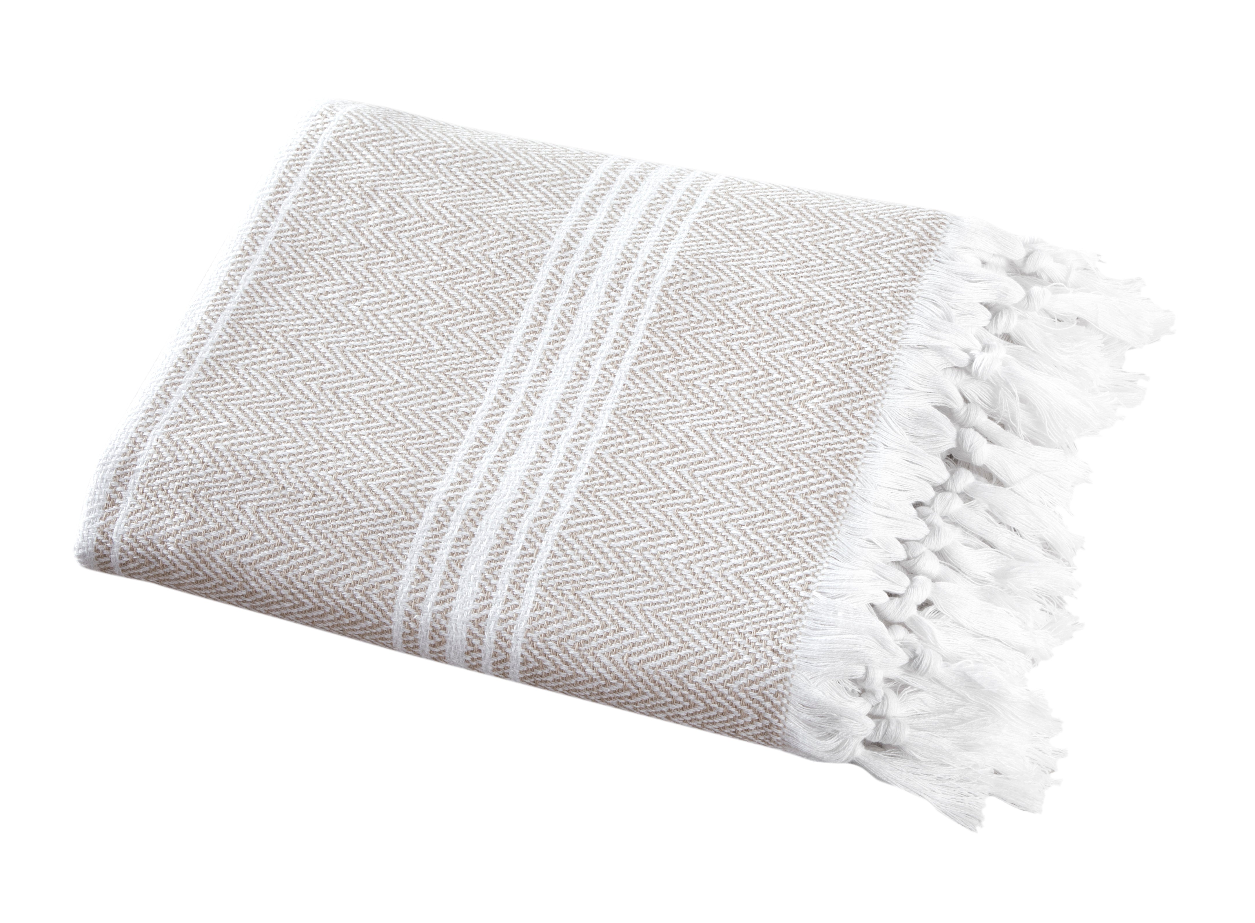 Luxury Thick Peshtemal Turkish Cotton Towel - 40 X 70 - Hand Knotted White Linen Bath Towel - Tophatter Daily Deals