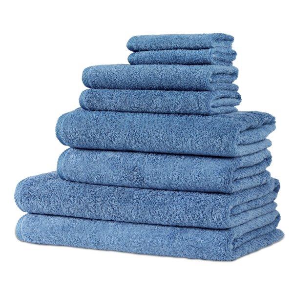 Hospitality Turkish Cotton Hotel Collection Family Towel Set of 8 Blue Bath Towel - Tophatter Daily Deals