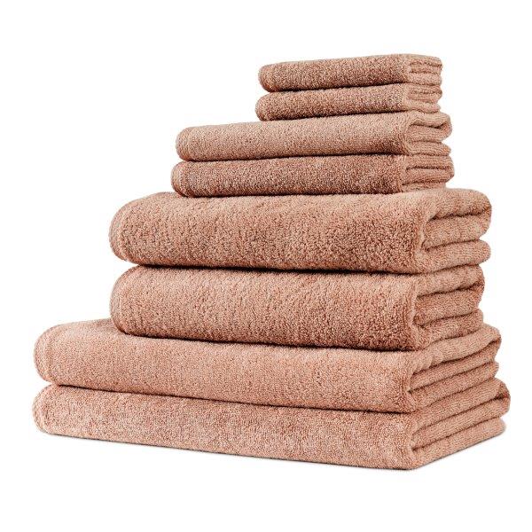 Hospitality Turkish Cotton Hotel Collection Family Towel Set of 8 Beige Bath Towel - Tophatter Daily Deals