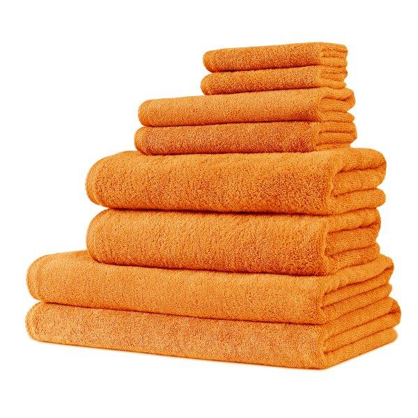 Hospitality Turkish Cotton Hotel Collection Family Towel Set of 8 Orange Bath Towel - Tophatter Daily Deals
