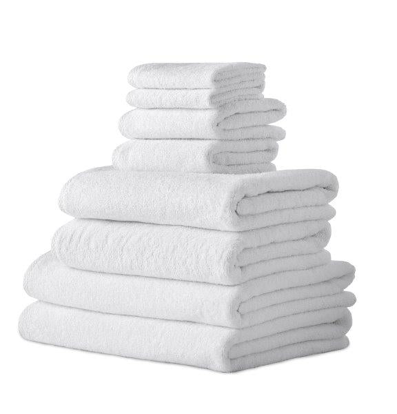 Hospitality Turkish Cotton Hotel Collection Family Towel Set of 8 White Bath Towel - Tophatter Daily Deals